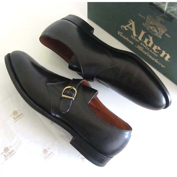 new ALDEN 955 black monk strap buckle shoes 9 1/2 - Picture 5 of 6
